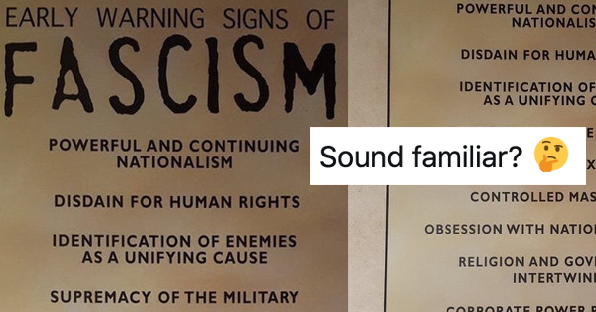 Fascism Signs Poster From Holocaust Museum Goes Viral