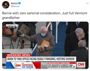 Bernie Sanders Cozy Inauguration Outfit And Gloves Become A Meme