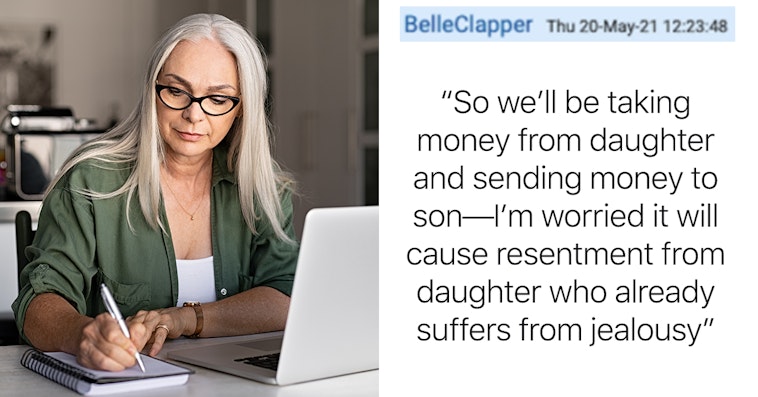 take money from daughter to send to son