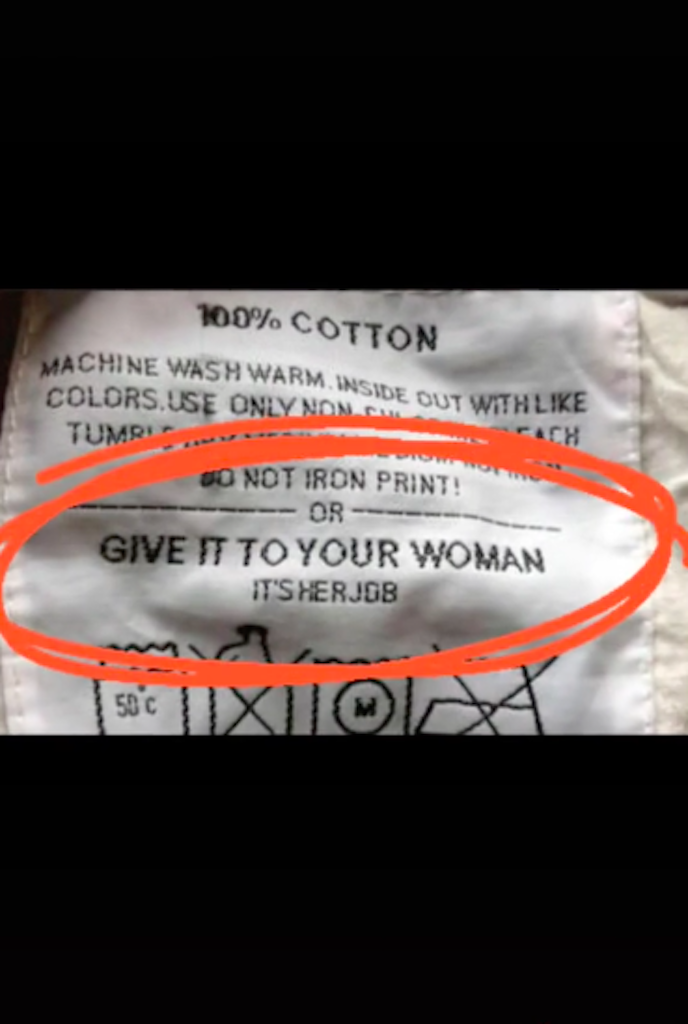 sexist clothing tag, sexist clothing tags