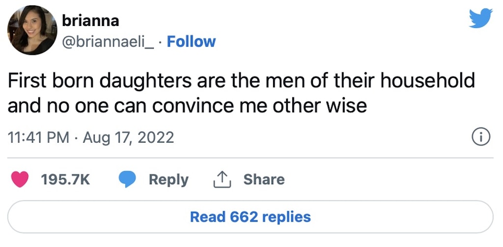 oldest daughter tweet