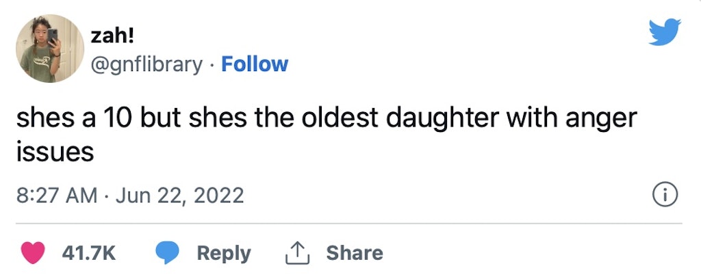 oldest daughter tweet