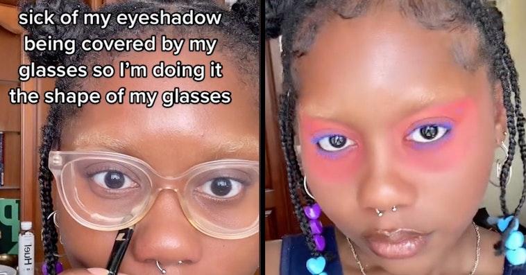 eyeshadow glasses hack